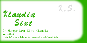 klaudia sixt business card